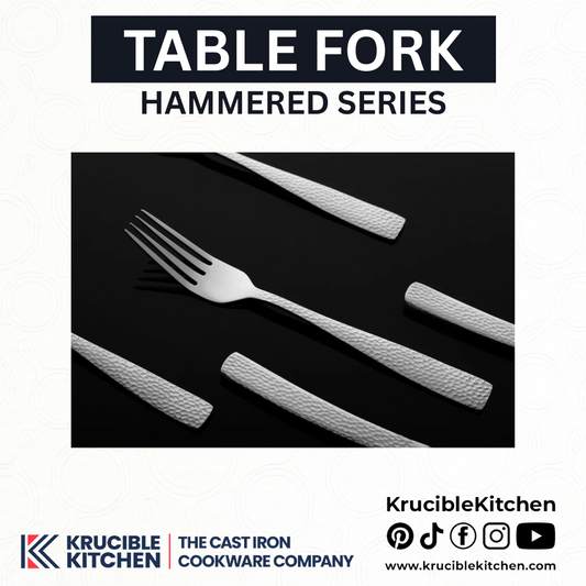 Stainless Steel Table Fork 11-Guage Hammered Handle