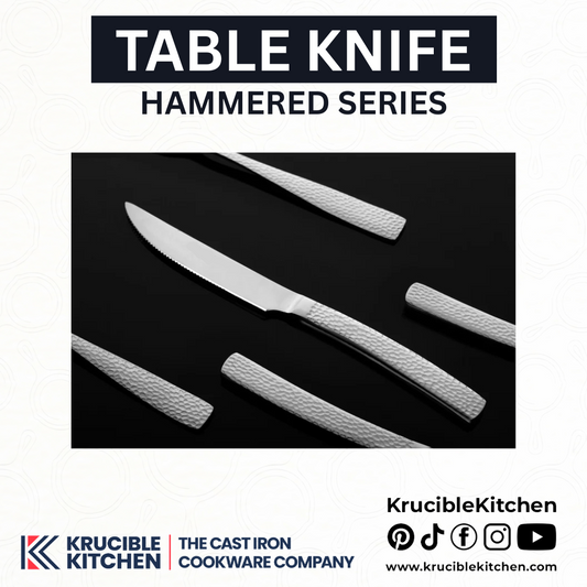 Stainless Steel Table Knife 11-Guage Hammered Handle