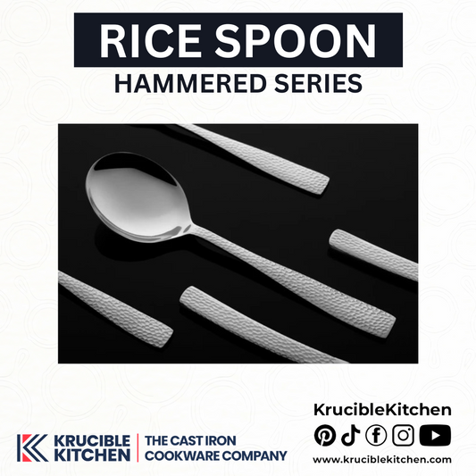 Stainless Steel Rice Serving Spoon 11-Guage Hammered Handle