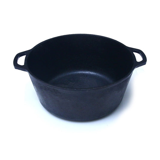 Dutch Oven Pot 5 Quarts without Lid, Cast Iron Krucible Kitchen Seasoned