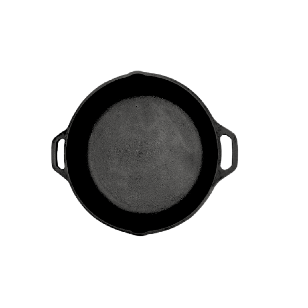 Skillet 12 In (30 Cm) Dual Handle, Cast Iron Krucible Kitchen Seasoned