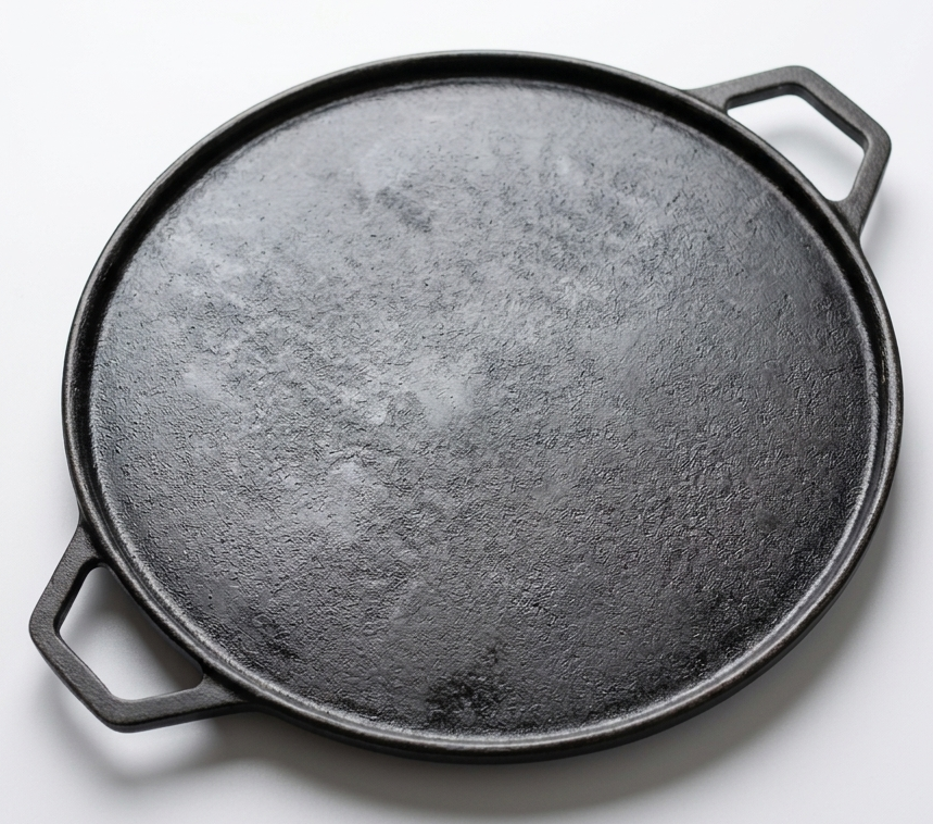 Tawa 12 In Dual Handle Classic, Cast Iron Krucible Kitchen Seasoned