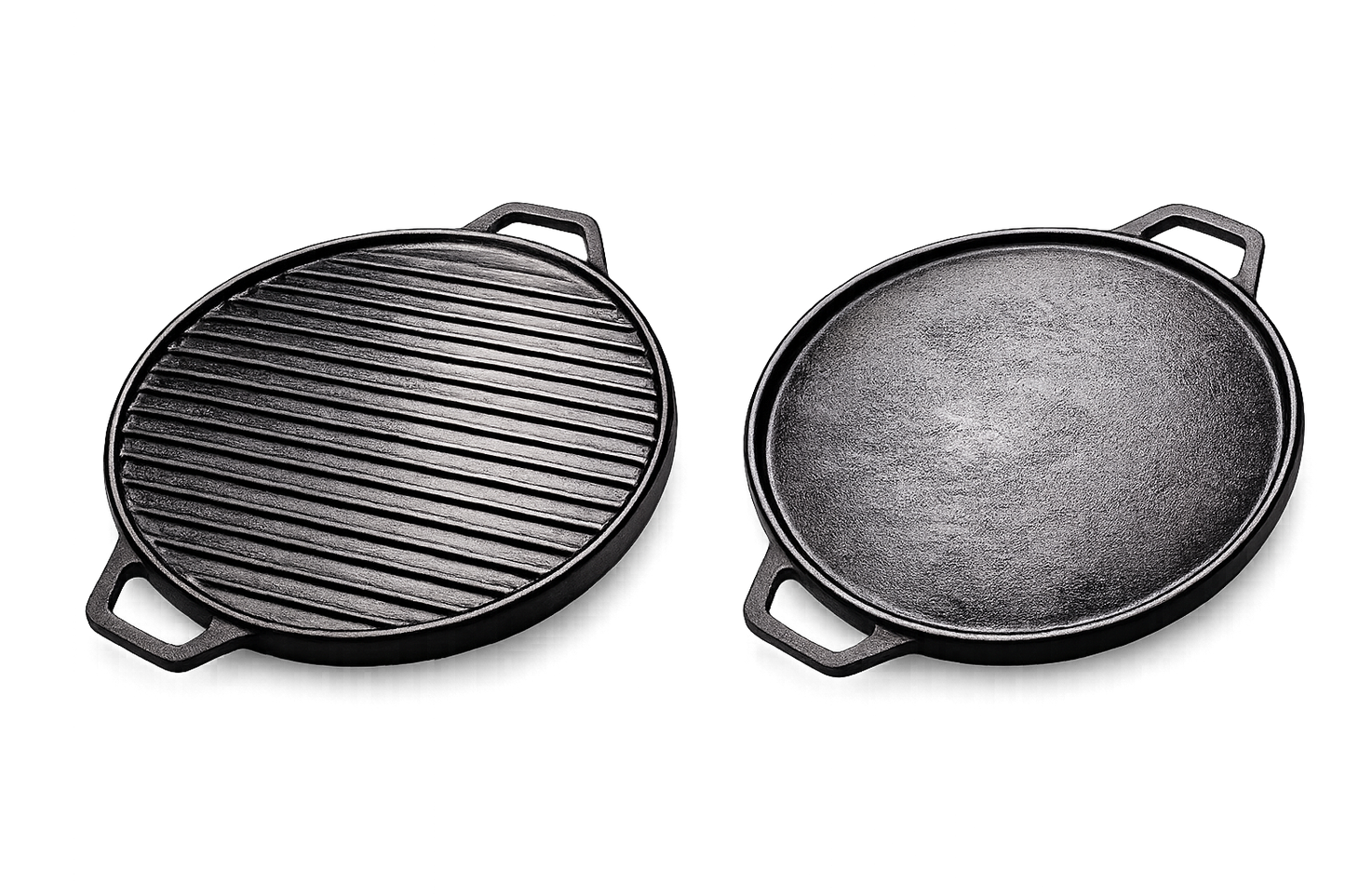 Tawa 15 In 2in1 TRGG15 Cast Iron Reversible Tawa & Grill Pan Krucible Kitchen