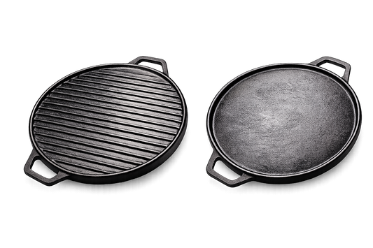 Tawa 15 In 2in1 TRGG15 Cast Iron Reversible Tawa & Grill Pan Krucible Kitchen