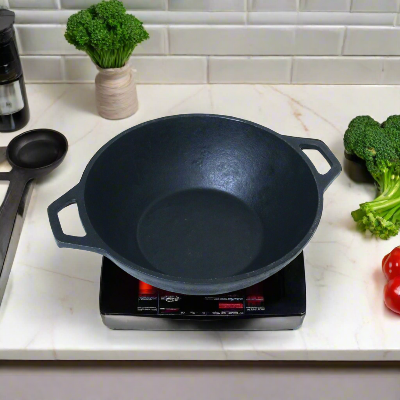 Cast Iron Wok 9 Inches
