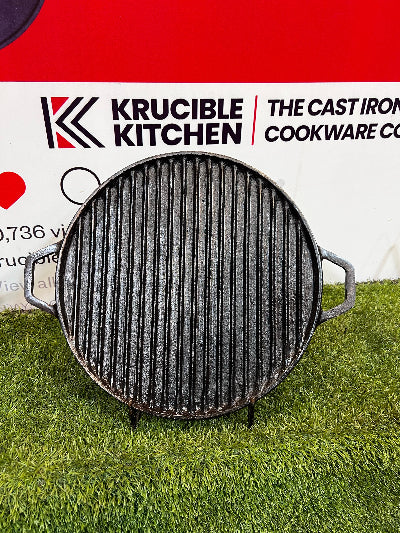 Tawa 12 Inch 2-in-1 TRGG12 Cast Iron Reversible Tawa & Grill Pan Krucible Kitchen
