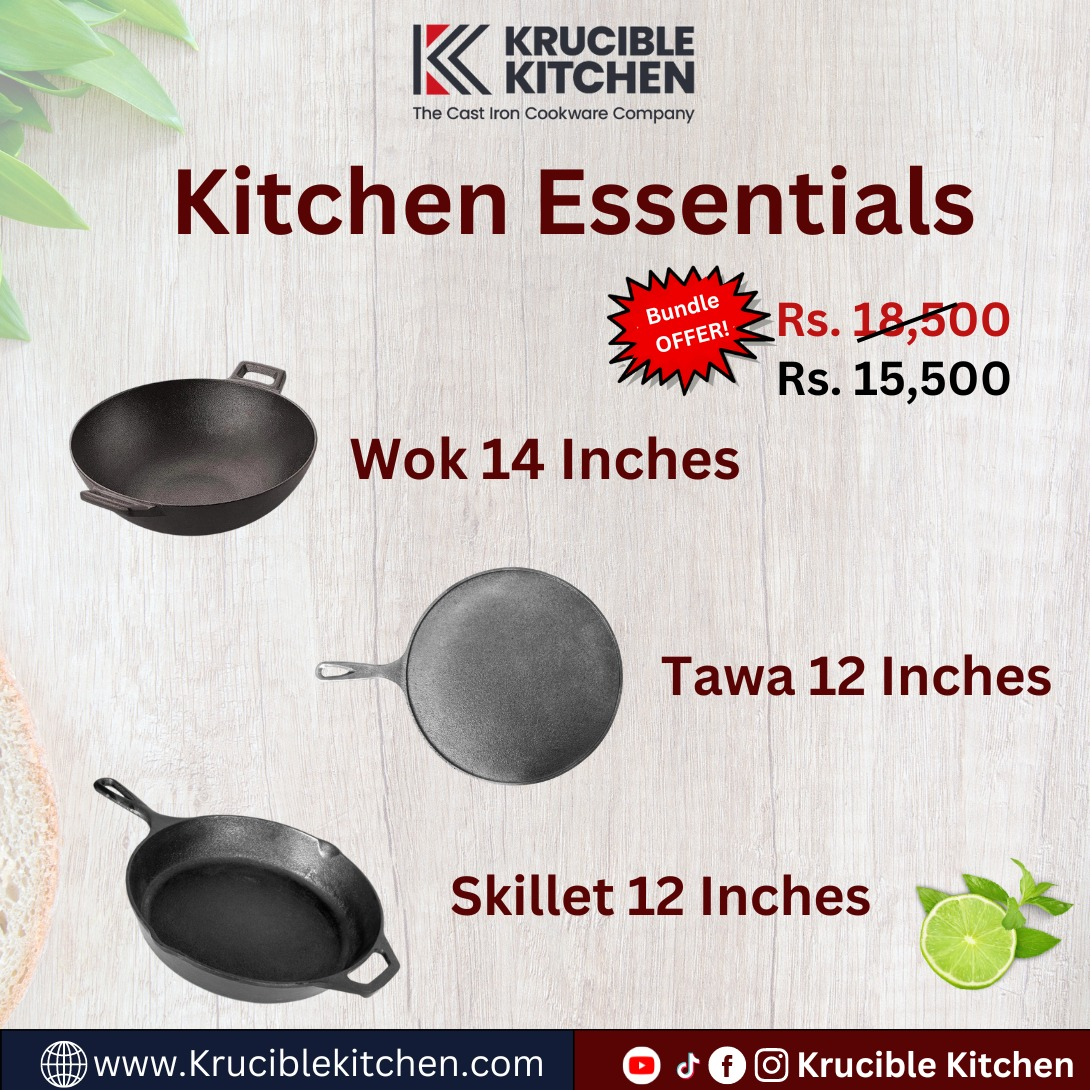 Wok, Skillet. Tawa, Krucible Kitchen, Non Stick