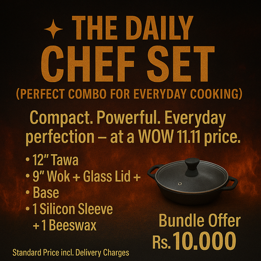 The Daily Chef Set – 11.11 Cast Iron Offer in Pakistan | Krucible Kitchen