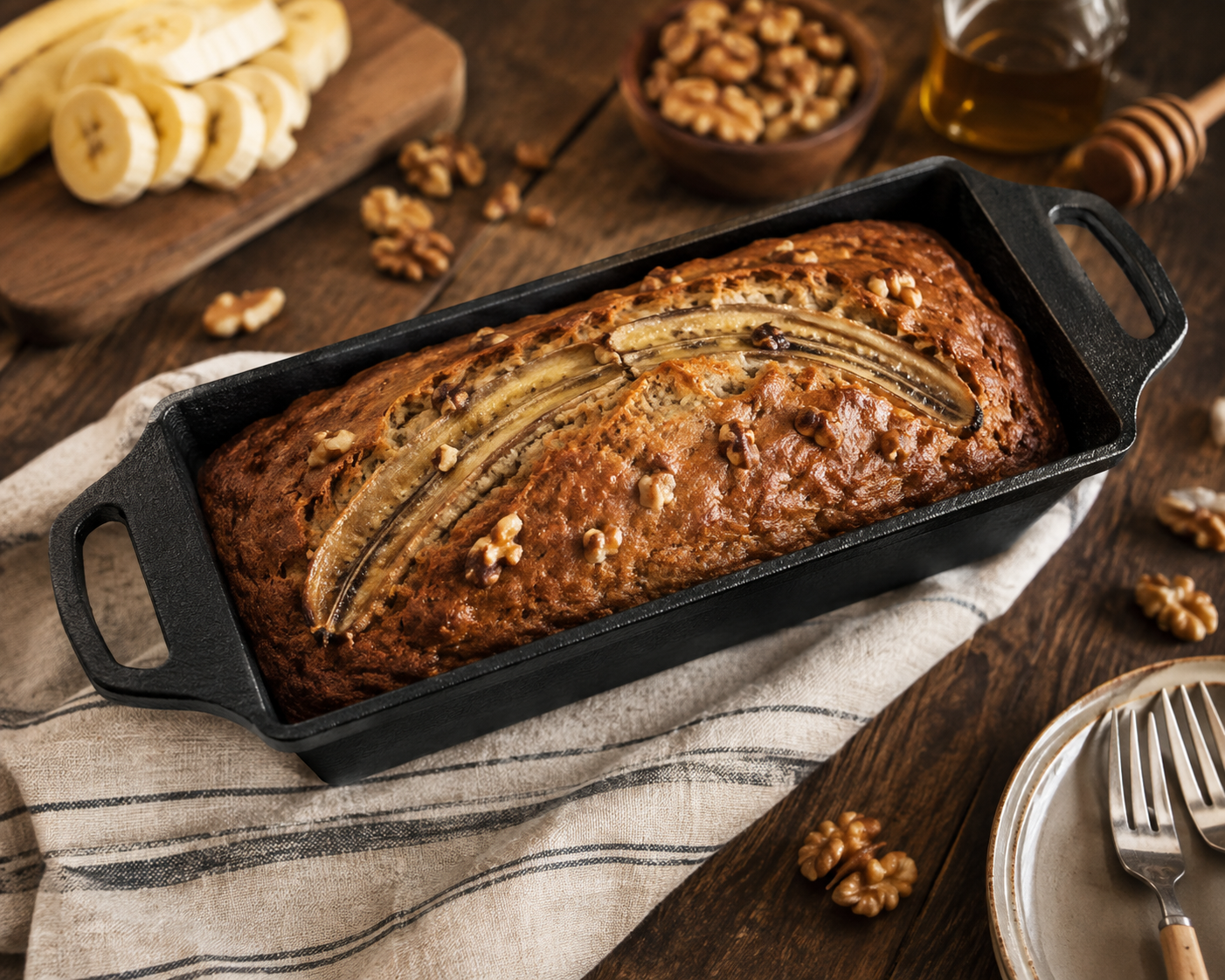 Casserole Loaf Pan 8 x 4", Cast Iron Krucible Kitchen Seasoned