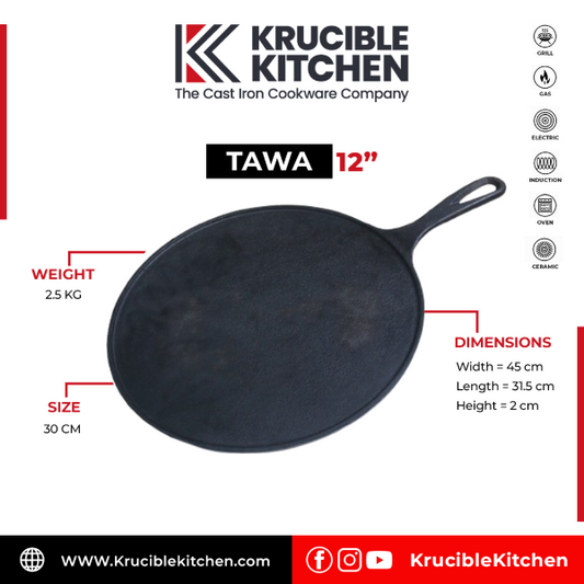 Cast Iron Tawa Krucible Kitchen