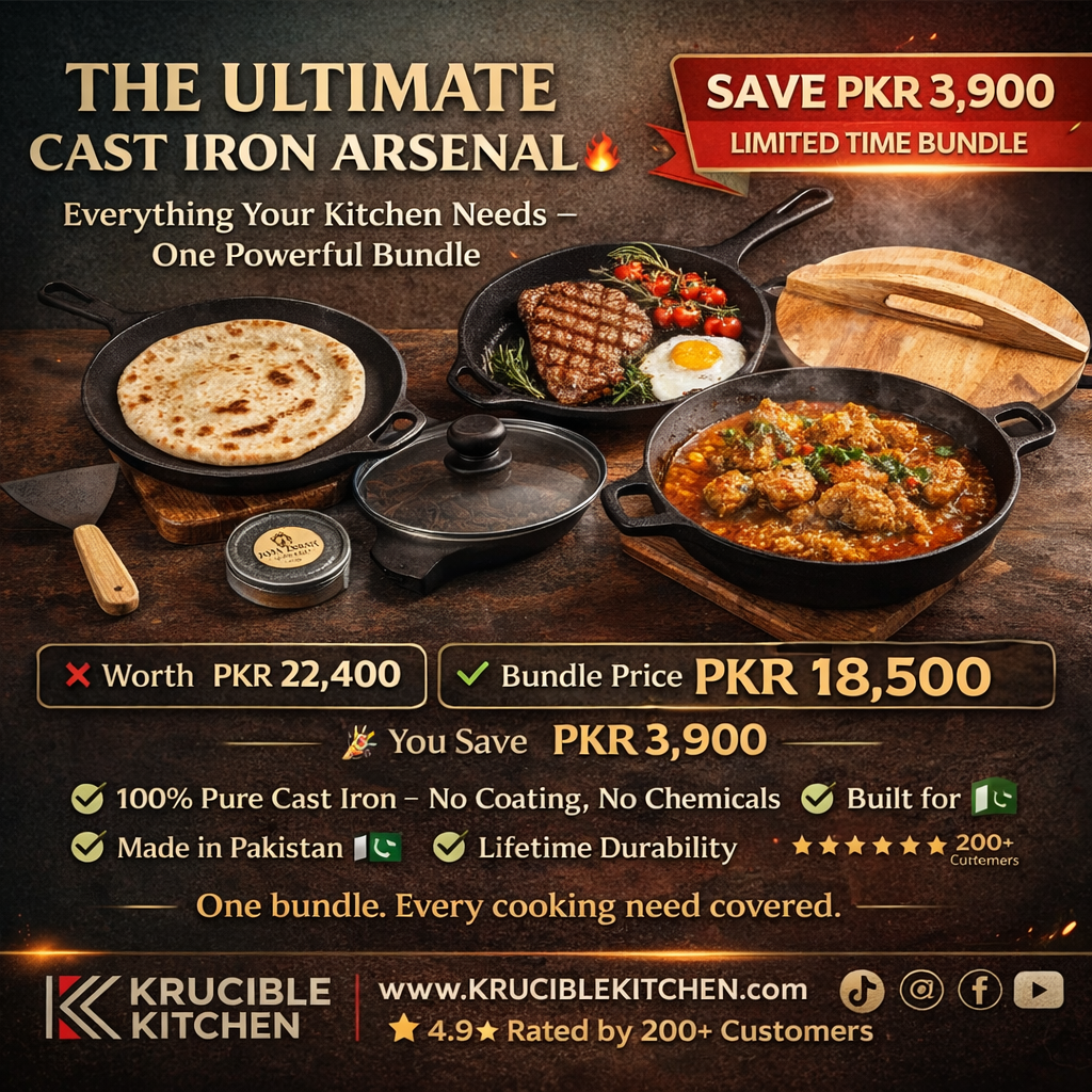 Ultimate Cast Iron Arsenal Bundle | Tawa, Skillet & Wok Set – Save PKR 3,900