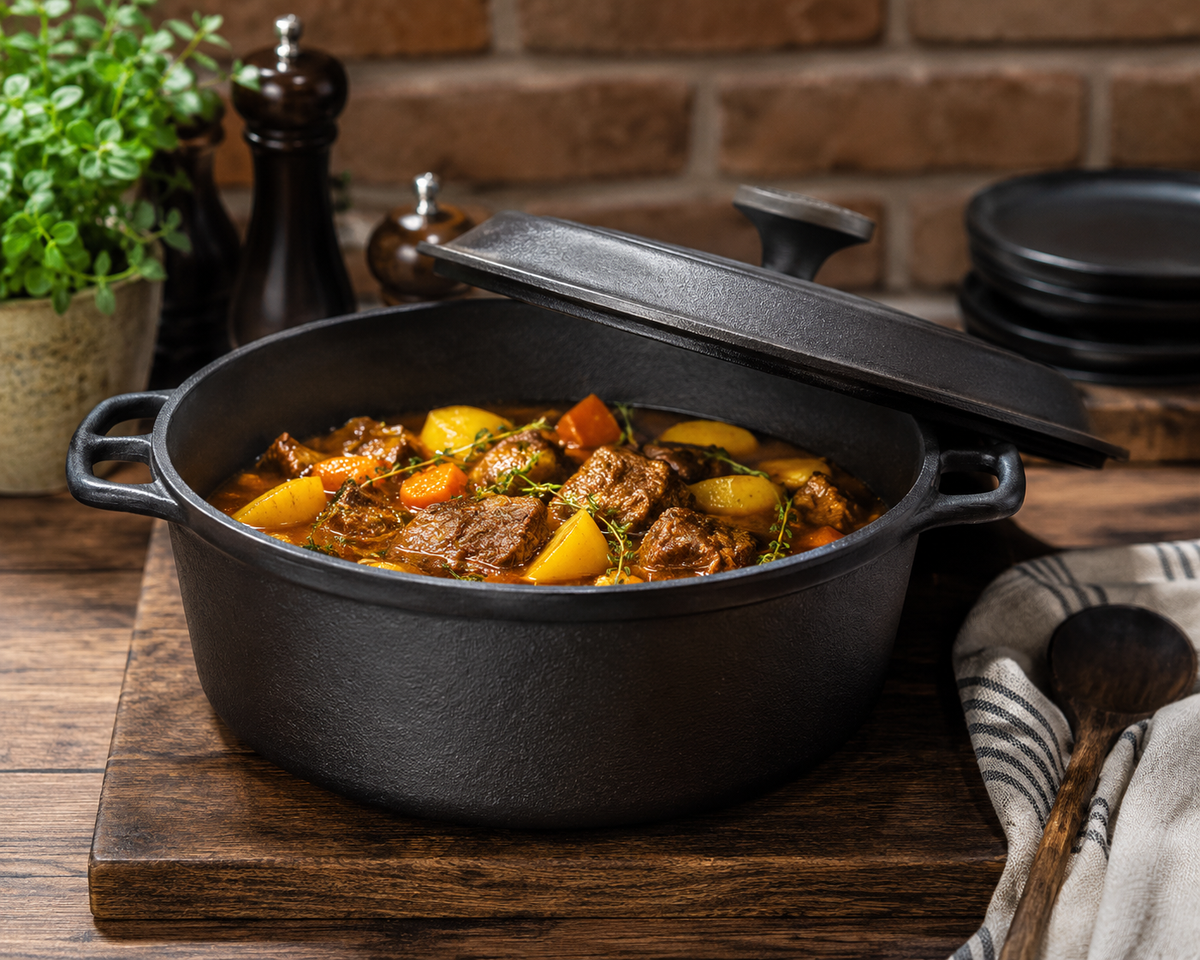 Cast Iron Dutch Oven 9 Qt Pre-Seasoned - Krucible Kitchen