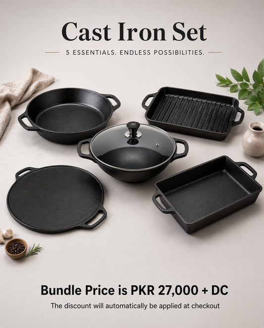 Cast Iron Set – 5-Piece Cast Iron Cookware Set | Krucible Kitchen