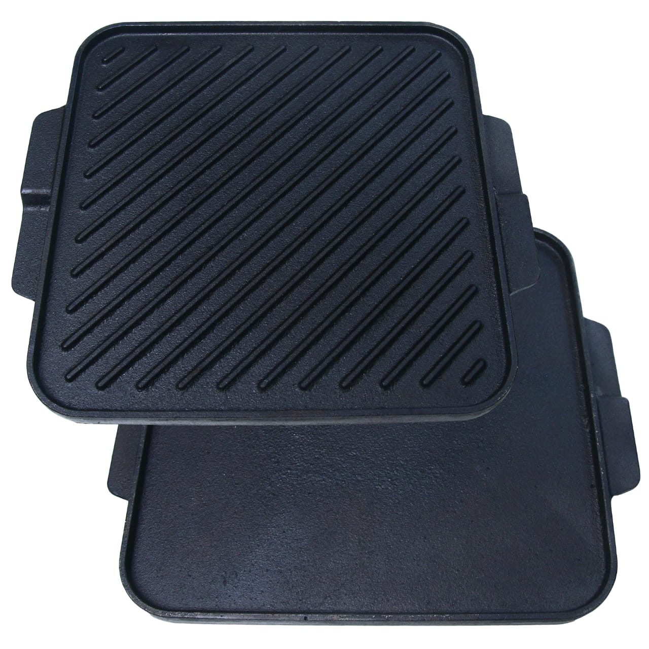 Cast Iron Single Burner Reversible Grill Griddle 10.5 Inches Square SBRGG, Pre-Seasoned, Krucible Kitchen