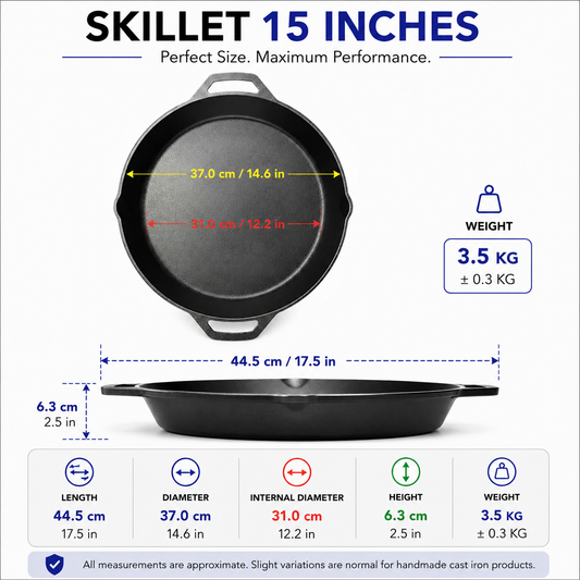 Skillet 15 inches krucible kitchen