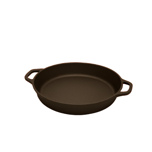 Skillet 15 In (38 Cm) Dual Handle, Cast Iron Krucible Kitchen Seasoned