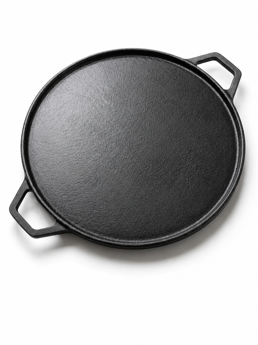 Cast Iron Dual Handle Tawa 12" Pre-Seasoned - Krucible Kitchen