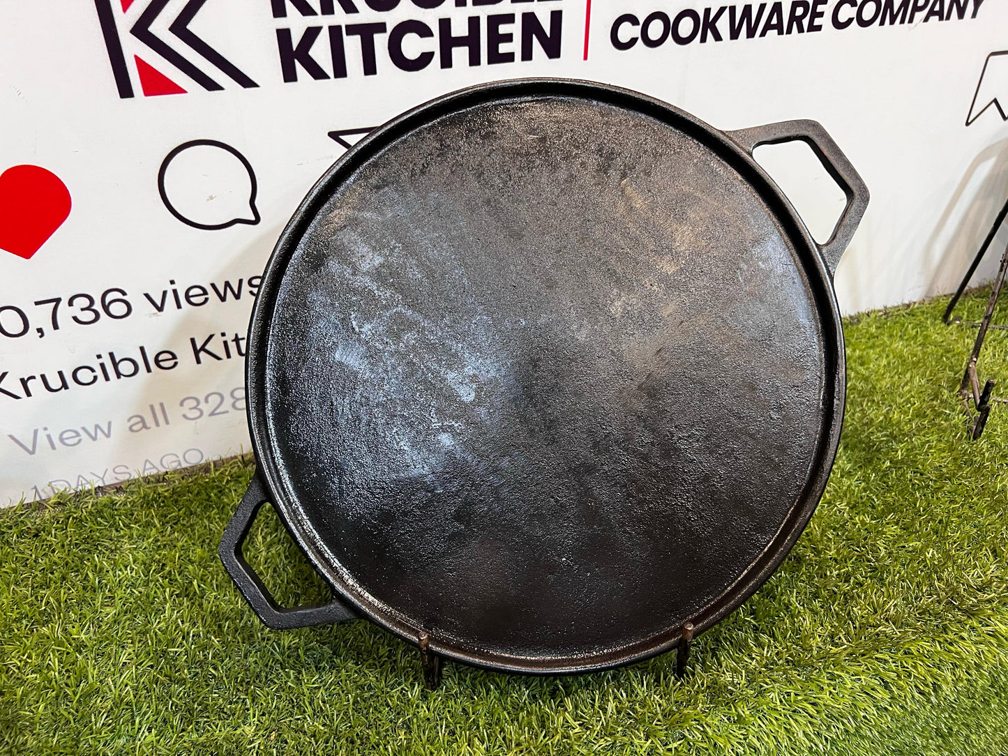 Tawa 12 In Dual Handle Classic, Cast Iron Krucible Kitchen Seasoned