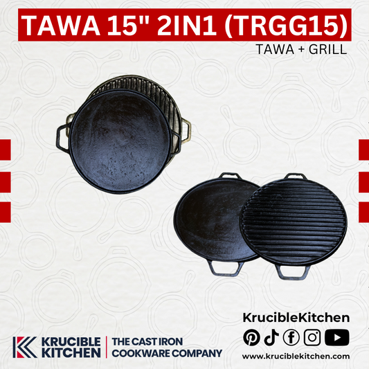 Tawa 15 In 2in1 TRGG15 Cast Iron Krucible Kitchen