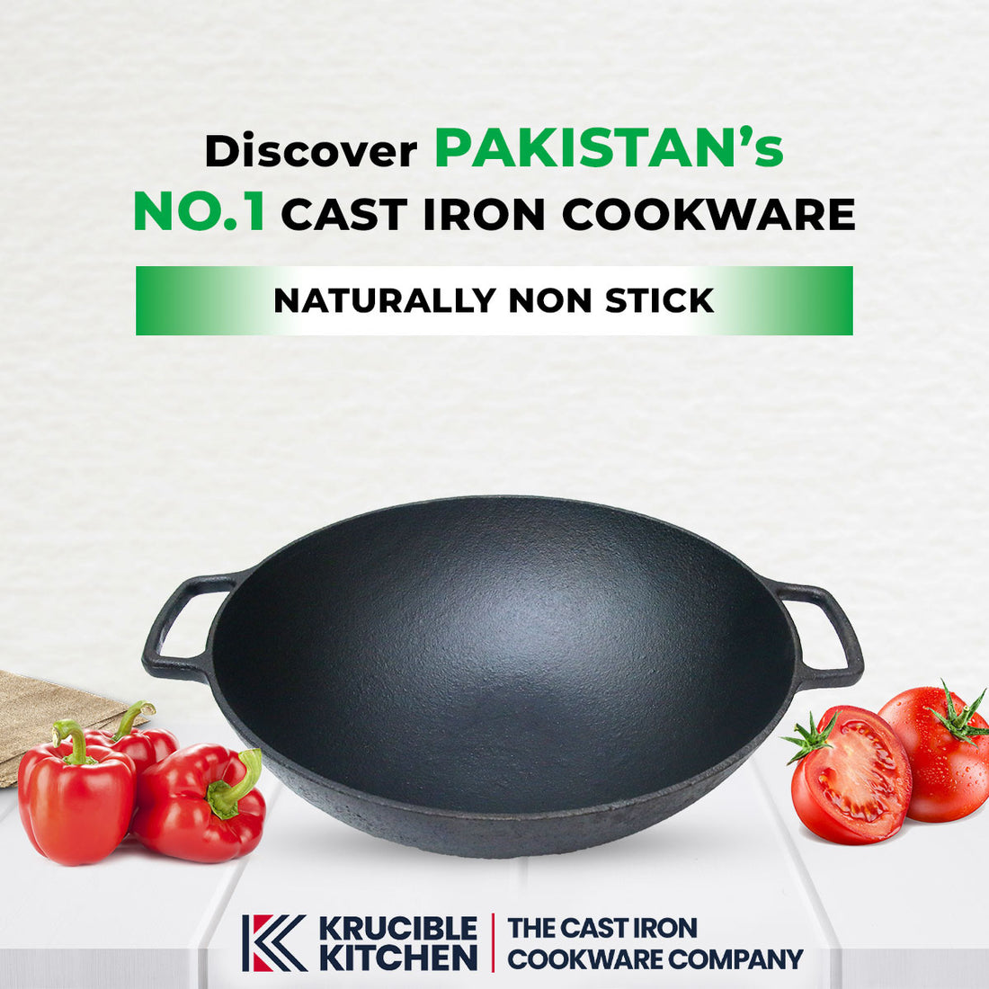 Krucible Kitchen Cast Iron Cookware and Serve-ware, Made in Pakistan ...