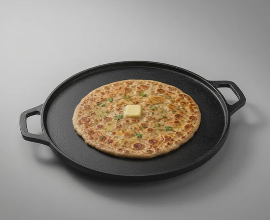 Cast Iron Dual Handle Tawa 12" Pre-Seasoned - Krucible Kitchen