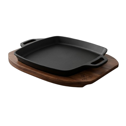 Sizzler Skillet 11" Wood Cast iron Krucible Kitchen