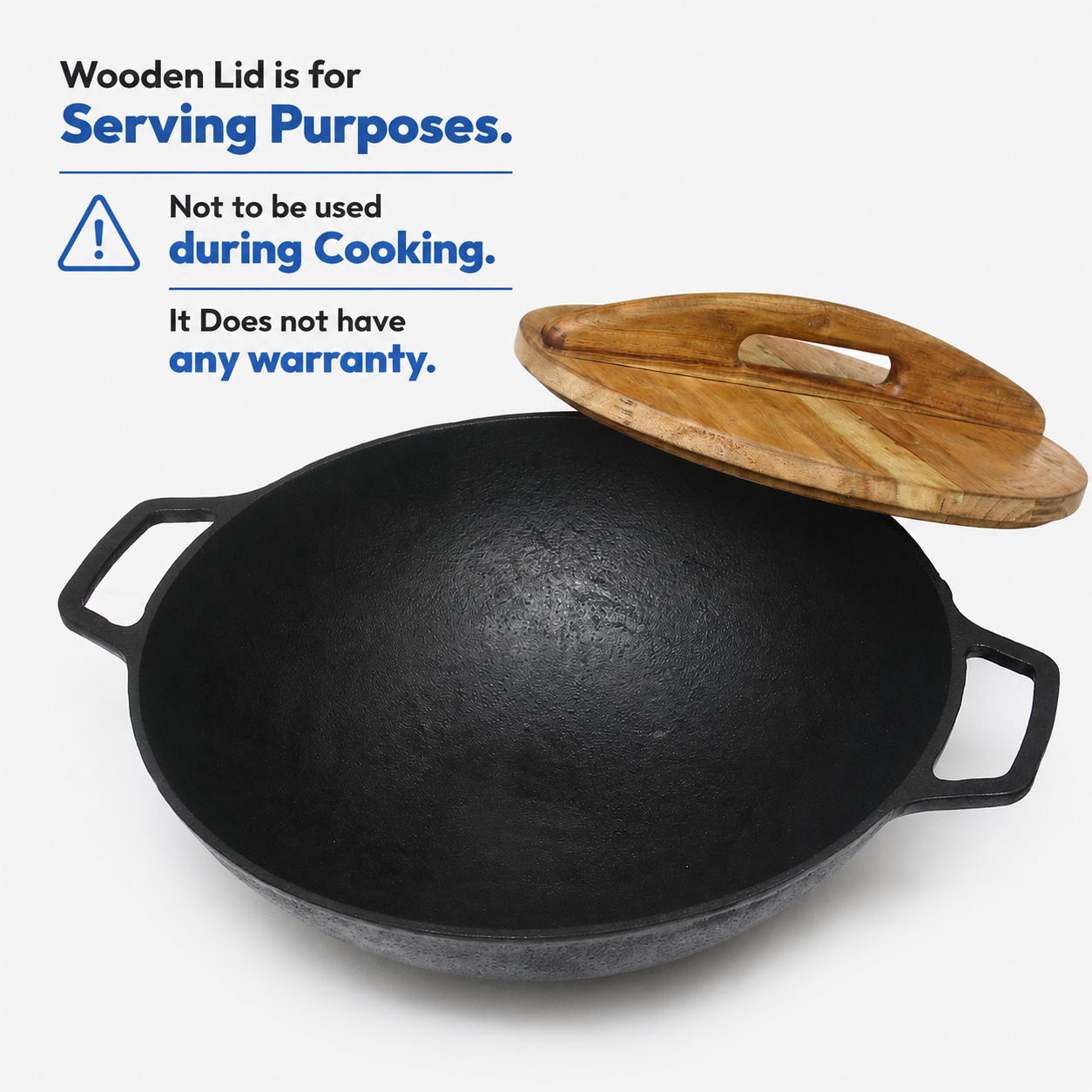 Cast Iron Wok 14" Pre-Seasoned - Krucible Kitchen
