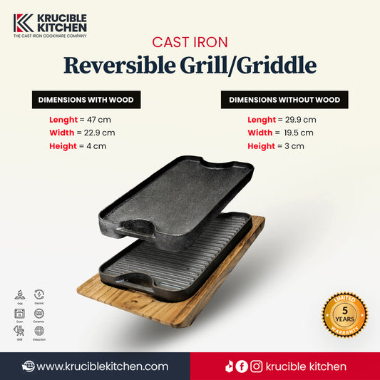 Cast Iron Wok 14 Inches (36 CM), Pre-Seasoned, Krucible Kitchen –  KrucibleKitchen