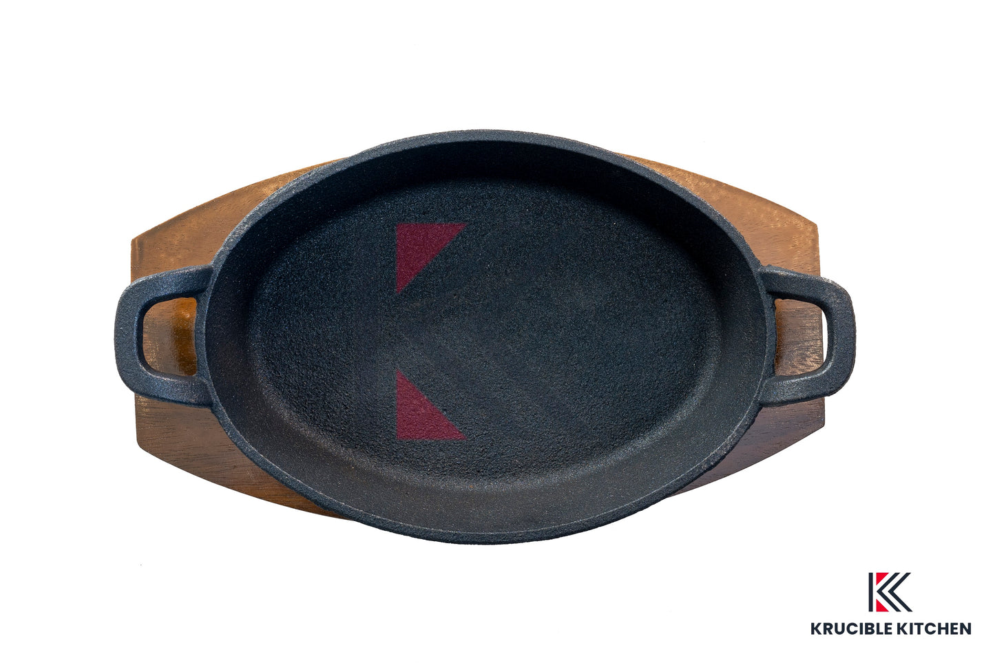 Krucible Kitchen Cast Iron Sizzler 9" Hotplate Naturally Non Stick Seasoned